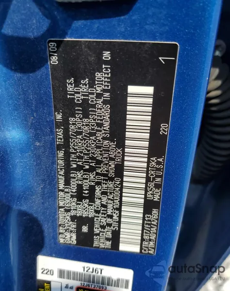 2010 Toyota Tundra Double Cab Sr5 from USA, damaged, VIN 5TFUM5F10AX004240